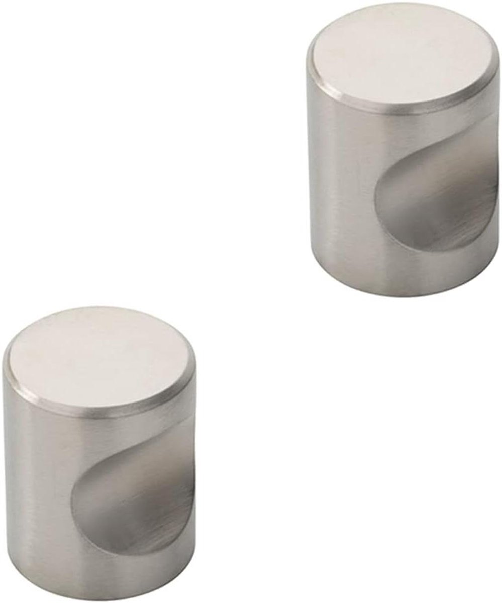 Kast Deurknoppen - Twee Stuks - Kasten Opknappen - Roestvrij Staal - 25mm Diameter - Zilve