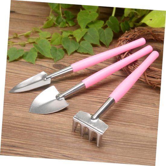 Tuingereedschap Set - Mini Schep Hark - Bloemen Planten - Ijzeren Constructie - 75 g - Roze van Tuingereedschap. — afbeelding 2
