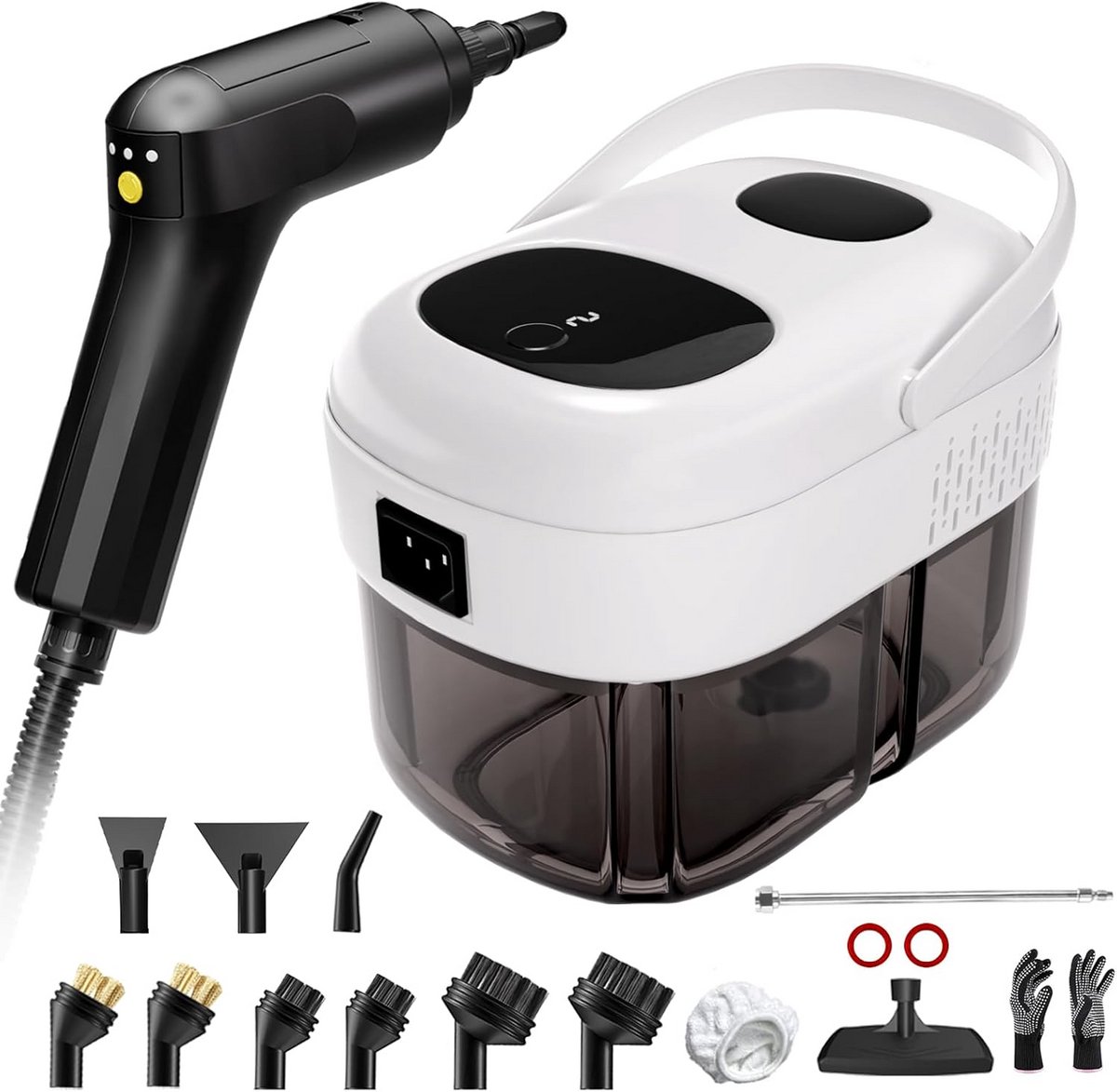 Stoomreiniger - Hogedrukreiniger - Hygiënisch Huis - Snel Verwarmend 15s - 1.4L Tank - Wit