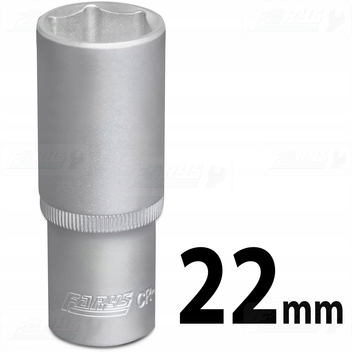 Dopsleutel 22mm 1/2" Zeskant Lang CrV Farys FR1249