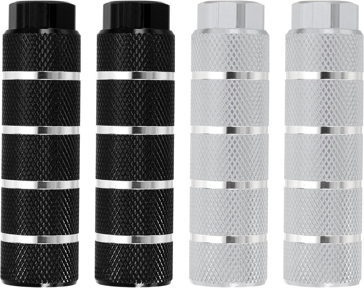 Fietspennen - Voetsteunen - Fietsen - Sterke Aluminium Legering - 4 Stuks - Zilver Zwart