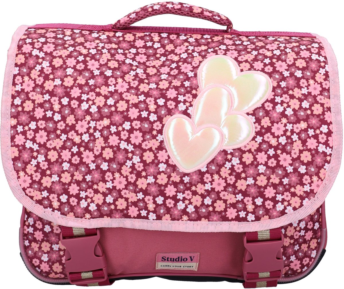 Studio V Wildflower Boekentas - Schooltas Meisjes - 20,1 liter - 33 x 38 x 16 cm - Polyester - Rood