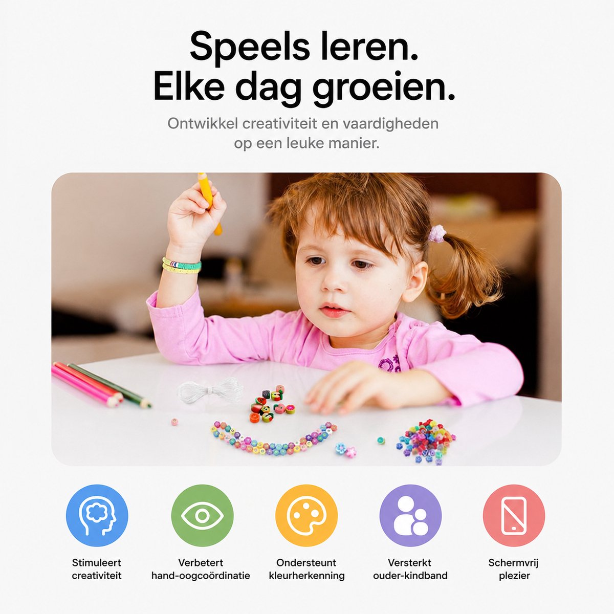 BOTC Sieraden Set - knutselen meisjes - armbandjes maken meisjes - Sprankelende Sieraden Maken Pakket - Kralen Set - 1050-Delig - Maak je eigen sieraden - Kettingen & Armbanden - Kralenketting Telefoon Meisjes & Dames — afbeelding 4