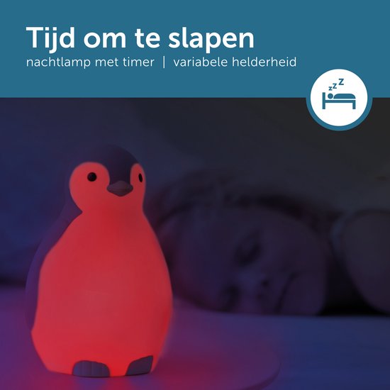 Zazu Pam Slaaptrainer - Pinguin - Met Bluetooth speaker en nachtlamp functie -  Roze — afbeelding 3