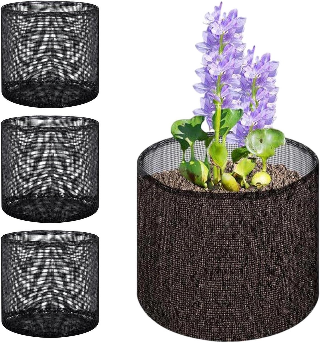 Vijverplant manden - Zwemmand netvakken - Planten laten groeien - Ademend PVC materiaal - 4 stuks - Meerkleurig