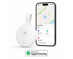 GPS Tracker - Werkt met Apple Find My - Locatie Tracker - Waterbestendig - Vervangbare batterij - Alleen Geschikt Voor IOS Apparaten -Tracker Voor fiets, auto, scooter, hond en koffer - Wit