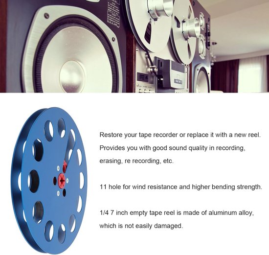 Lege Spoel - Tape Reel - Opnemen Geluid - Aluminium Legering - 7 Inch - Blauw — afbeelding 3