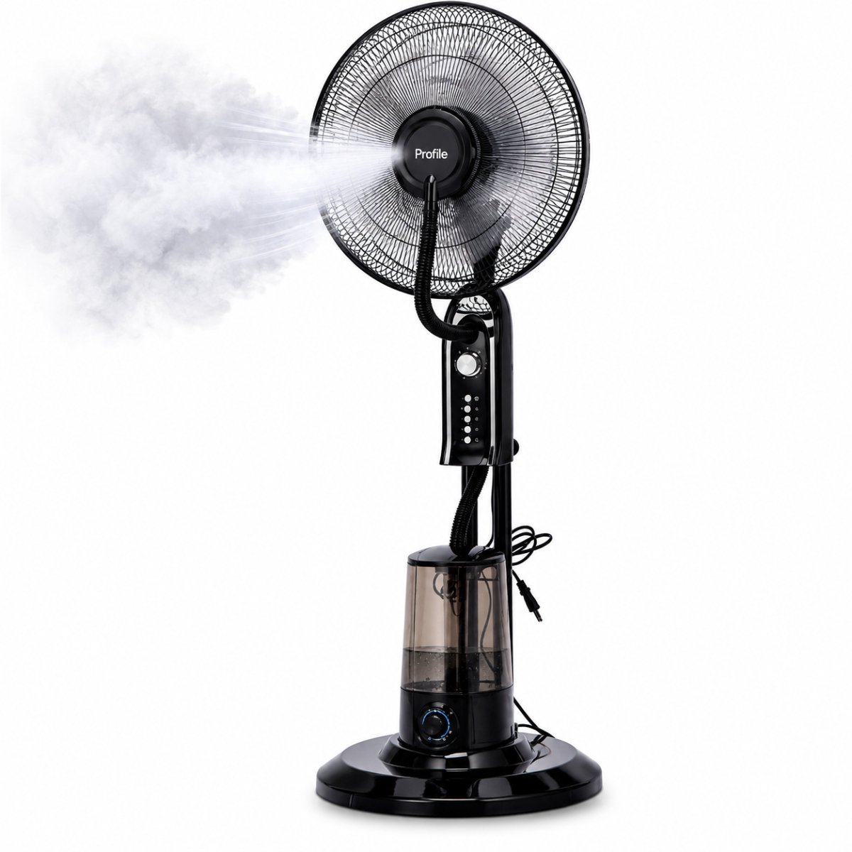 Profile Statiefventilator met Mistfunctie - 3,5L Reservoir - Timer - Zwart