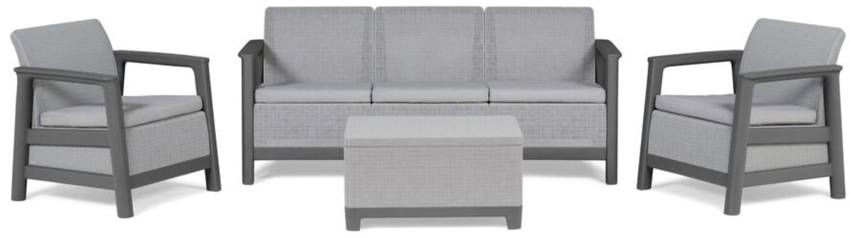 Keter Scandi Linea 5-zits Loungeset - Lichtgrijs