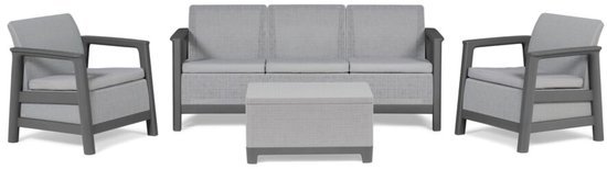 Keter Scandi Linea 5-zits Loungeset - Lichtgrijs
