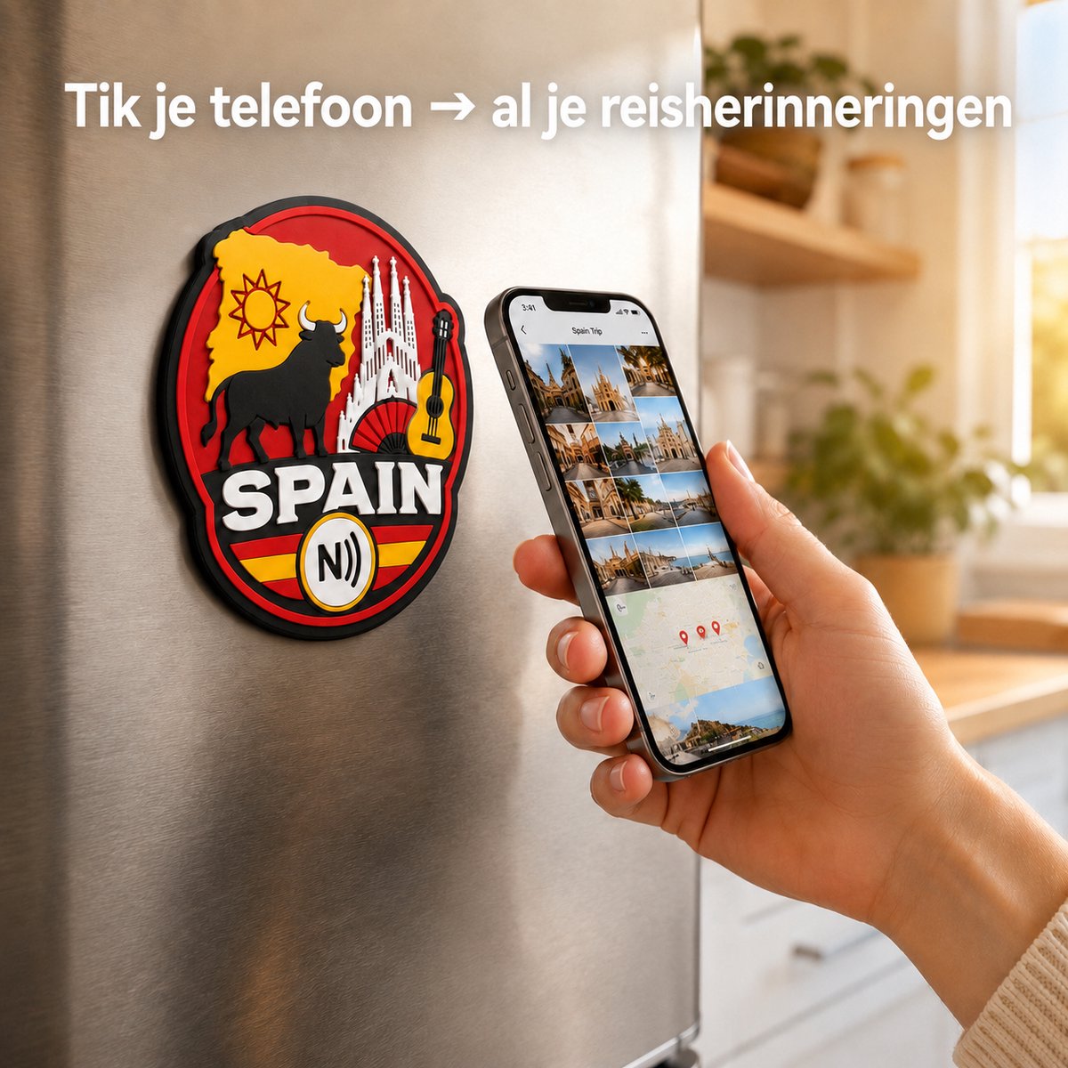Tap3DX Spanje Smart Magnet – 3D Souvenir Koelkastmagneet