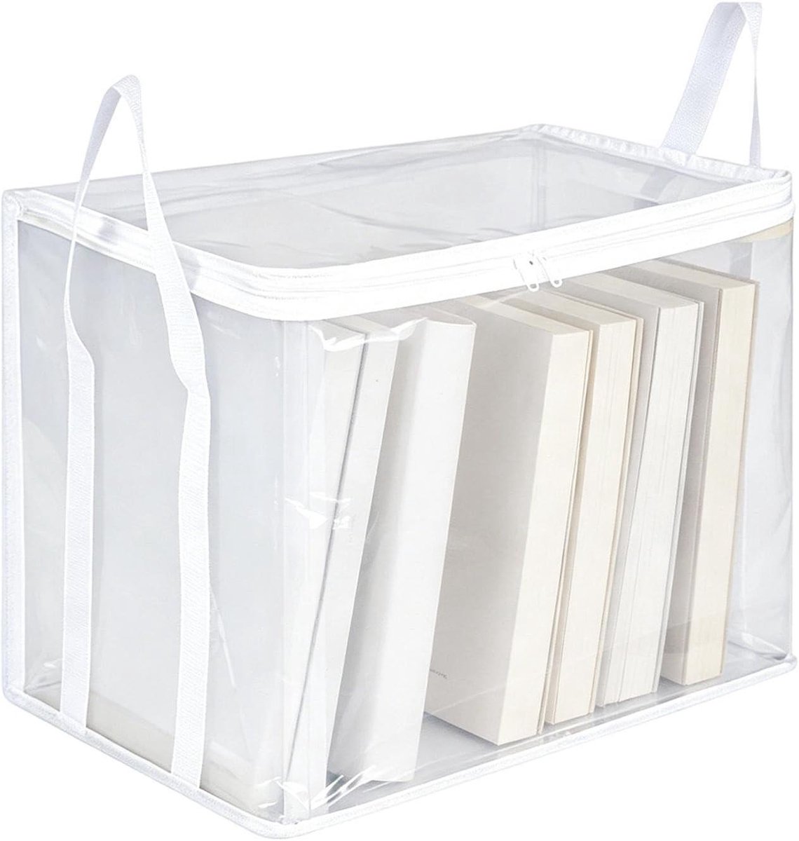 Verhuis Tassen - Opbergbakken - Spullen Organiseren - Stapelbaar & Transparant - 38 x 24 x 32 cm - Wit