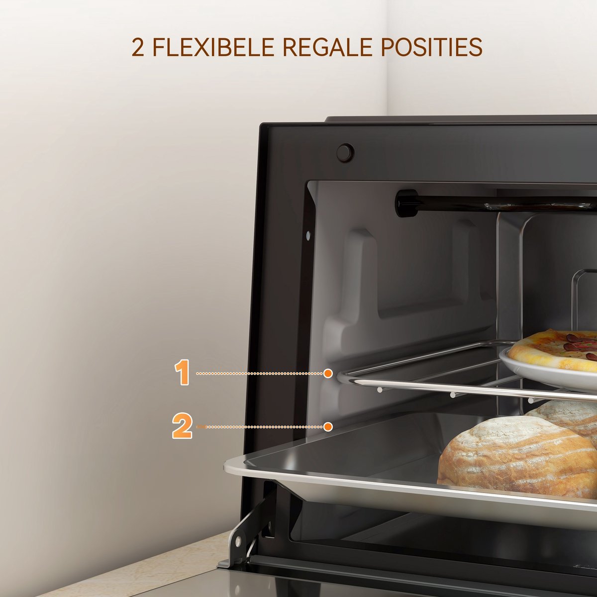 Mini Oven - Kleine Elektrische Bakoven - Instelbare Temperatuur 100-230°C - 60 Minuten Timer - 750W 9 Liter - Voor Camping en Keuken - 35x24,6x20cm - Zwart – foto 3