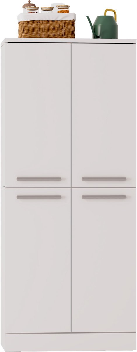 OKWISH Keukenkast Voorraadkast – Hoogglans Wit – 76x42x180 cm – 4 Deuren – Verstelbare Planken – Ruimtebesparende Opbergruimte – MDF — cadeau in Cadeau-ideeën - foto 5