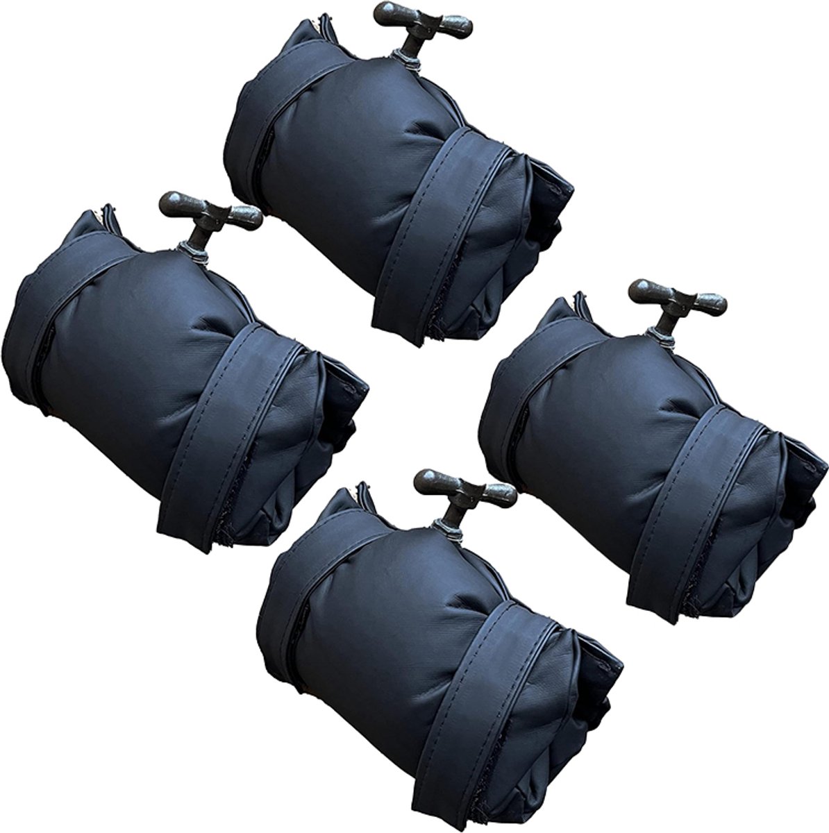 4-delige Set Buitenkraanhoezen, Voor Waterdichte En Vorstbestendige Bescherming in De Winter, Zwart PU-materiaal, 26 Cm Hoog X 18 Cm Breed, Buitenkraanhoezen Voor De Tuin, Herbruikbaar, Geïsoleerde Kraanhoezen