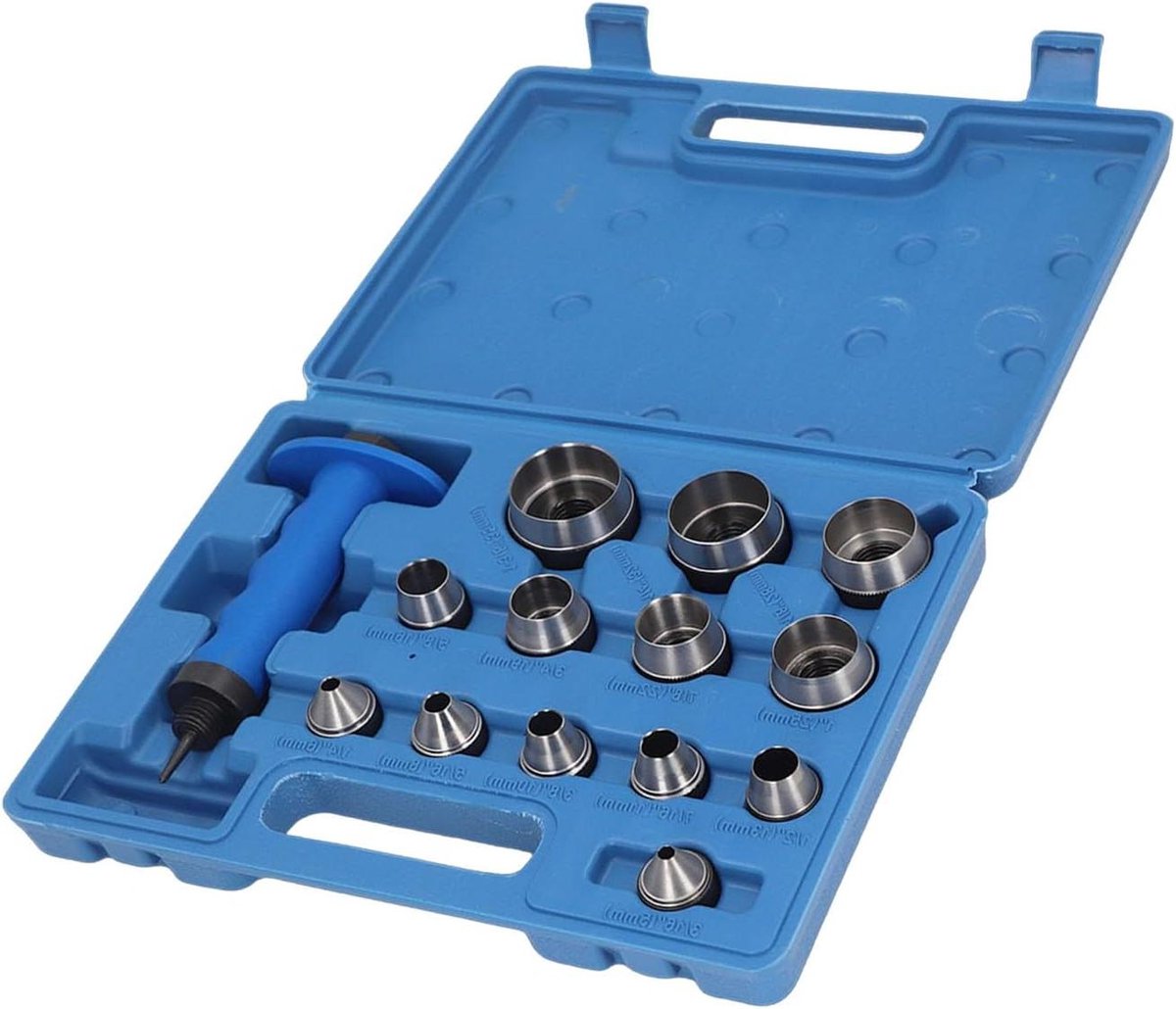Holle Ponsset - Leerbewerking Gereedschap - Riemen Maken - 13 Maten - 3/16" tot 1-3/8" - Zilver