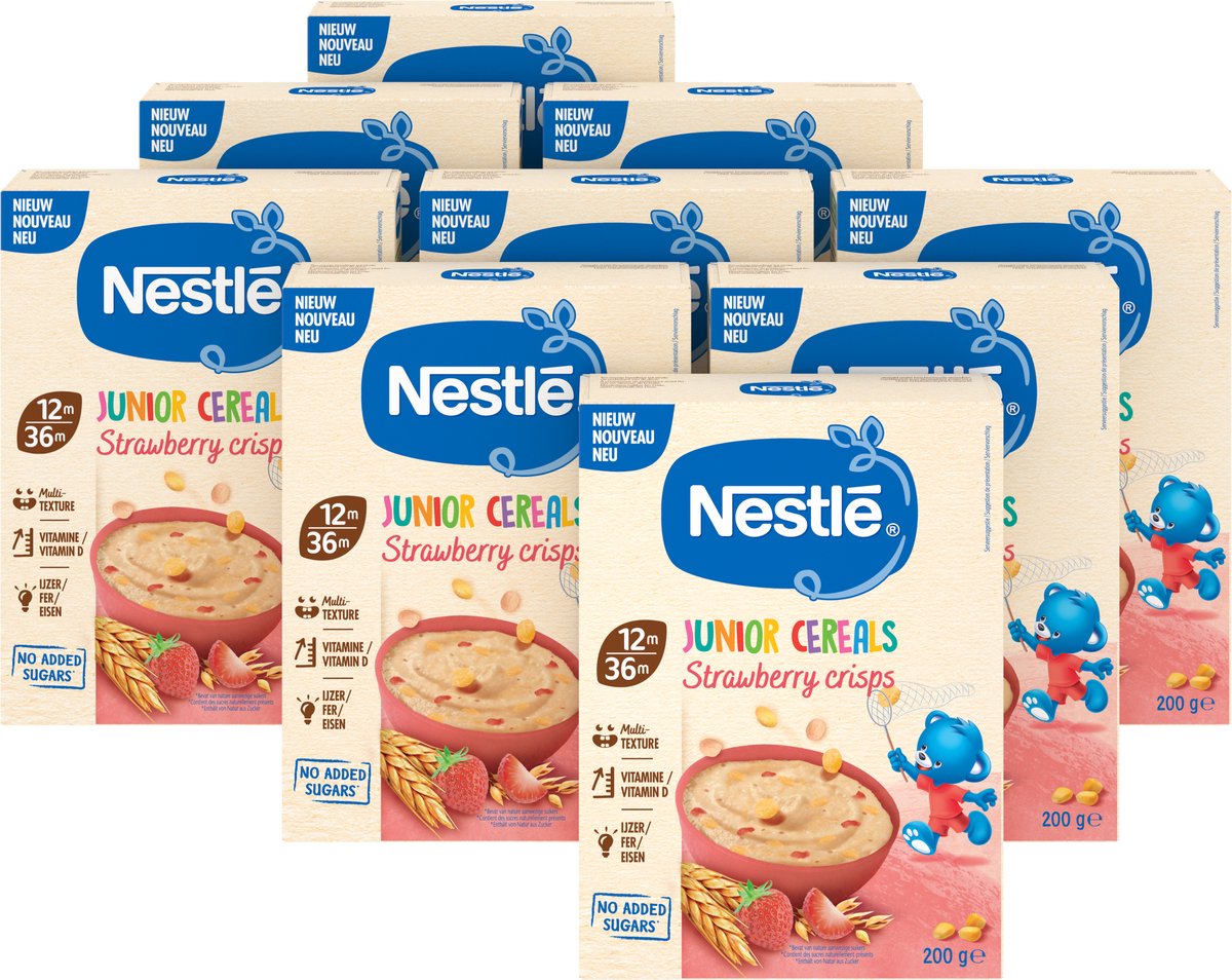 Nestlé Junior Cereals Strawberry Crisps 12+ 9x200g
