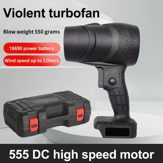 Cherrys Finds - Draadloze Turbo Luchtblazer - Draadloze Luchtblazen - 36000 RPM - Krachtige Elektrische Bladblazer - Stofblazer - 21V Accu - Auto Droger - PC Reiniging - Bladeren Verwijderen - Stofverwijderaar - Zwart van Cherrys Finds — afbeelding 5