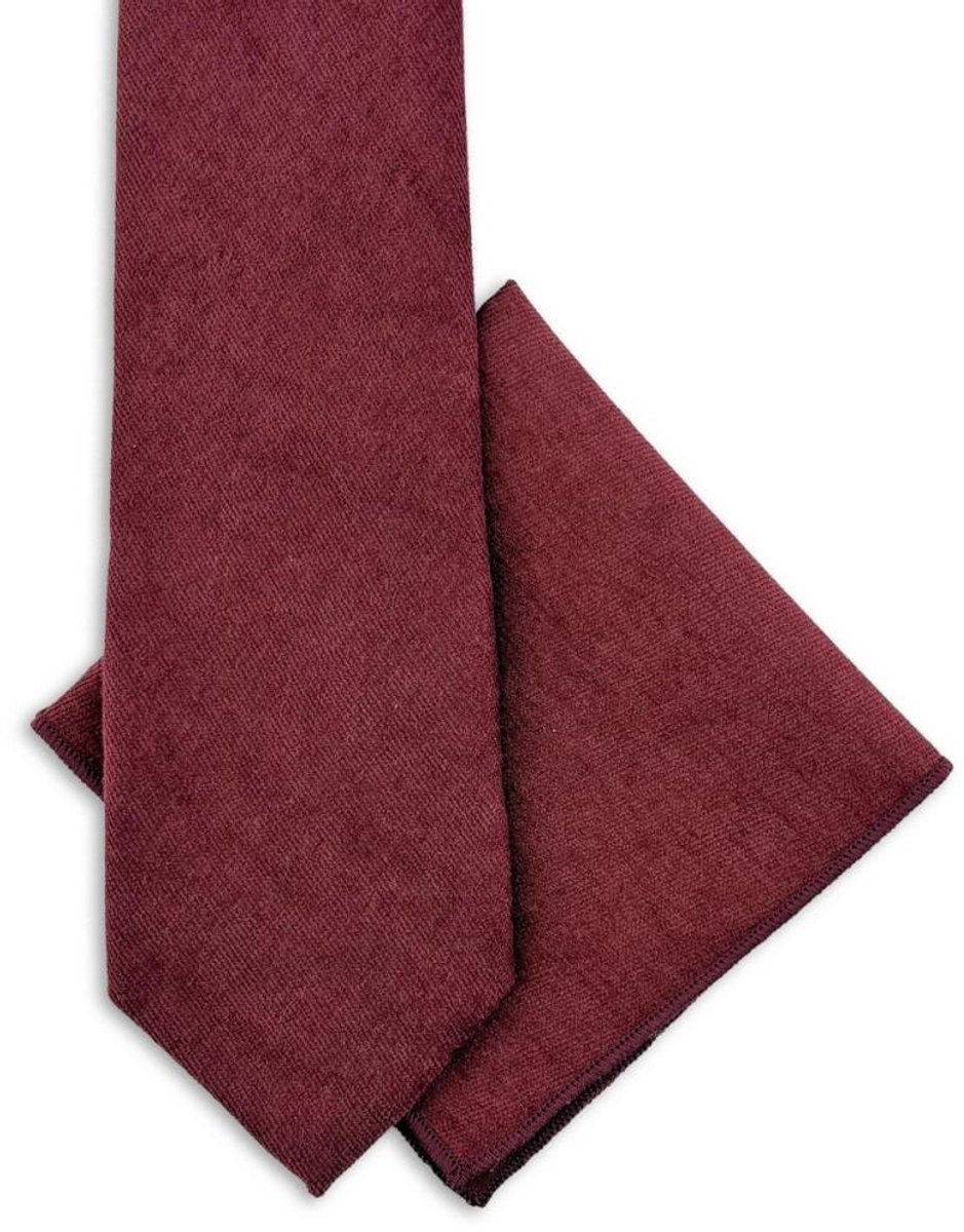 Baxter & Bow Stropdas Set Heren Bordeaux - Gentle touch Stropdas met Pochet - gentle touch katoen - bordeaux