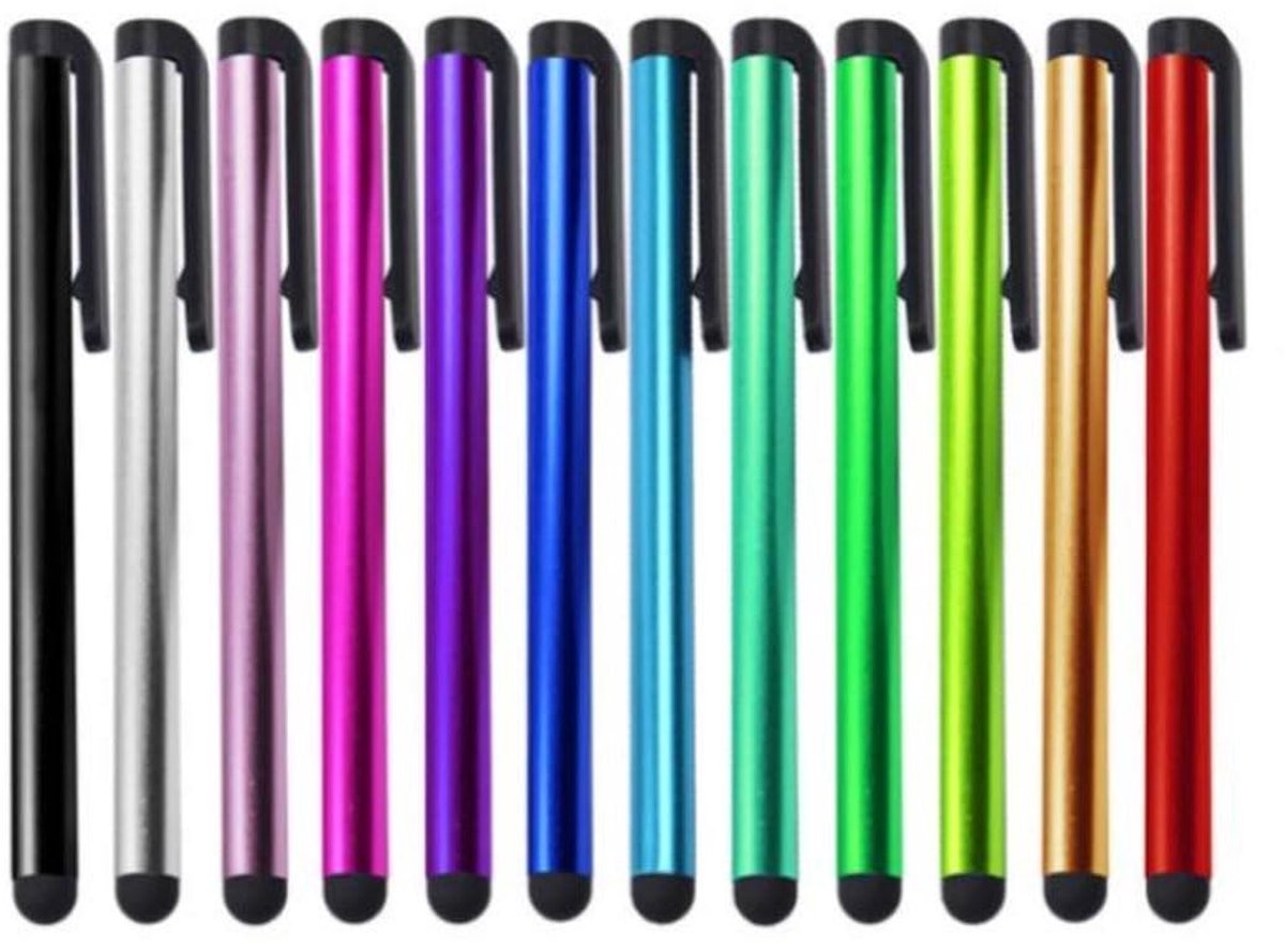 Okado touchscreen pennen 5 stuks – universele stylus pennen voor smartphone, tablet en laptop – multicolor touch pen met rubberen tip en clip – geschikt voor iOS, Android en touchscreen apparaten