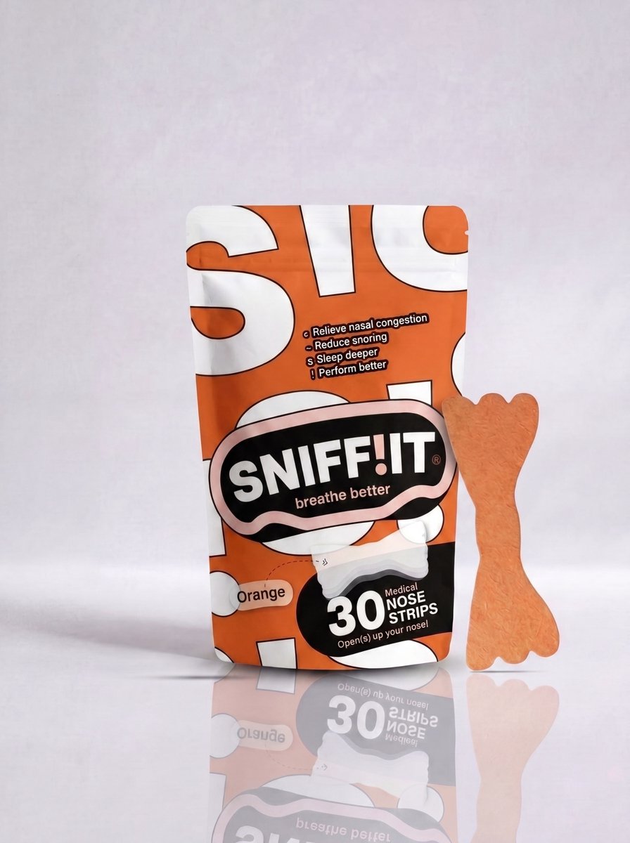 Sniffit® Oranje Neusstrips - 30 stuks - WK NEUSSTRIPS - Geen verstopte neus meer - Neuspleisters - Neusspreider - Anti snurk strips - Zacht voor de huid - Hypoallergene lijm - Beter slapen