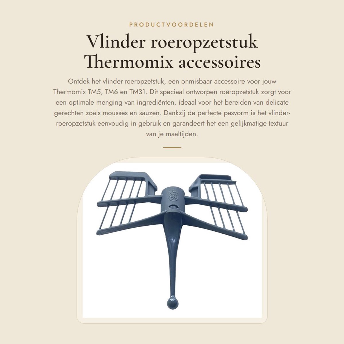 Dailygoods- Vlinder Roeropzetstuk Thermomix TM5 TM6 TM31 Keukenmachine Onderdelen Voedselveilig ABS Duurzaam en Efficiënt Roeraccessoire