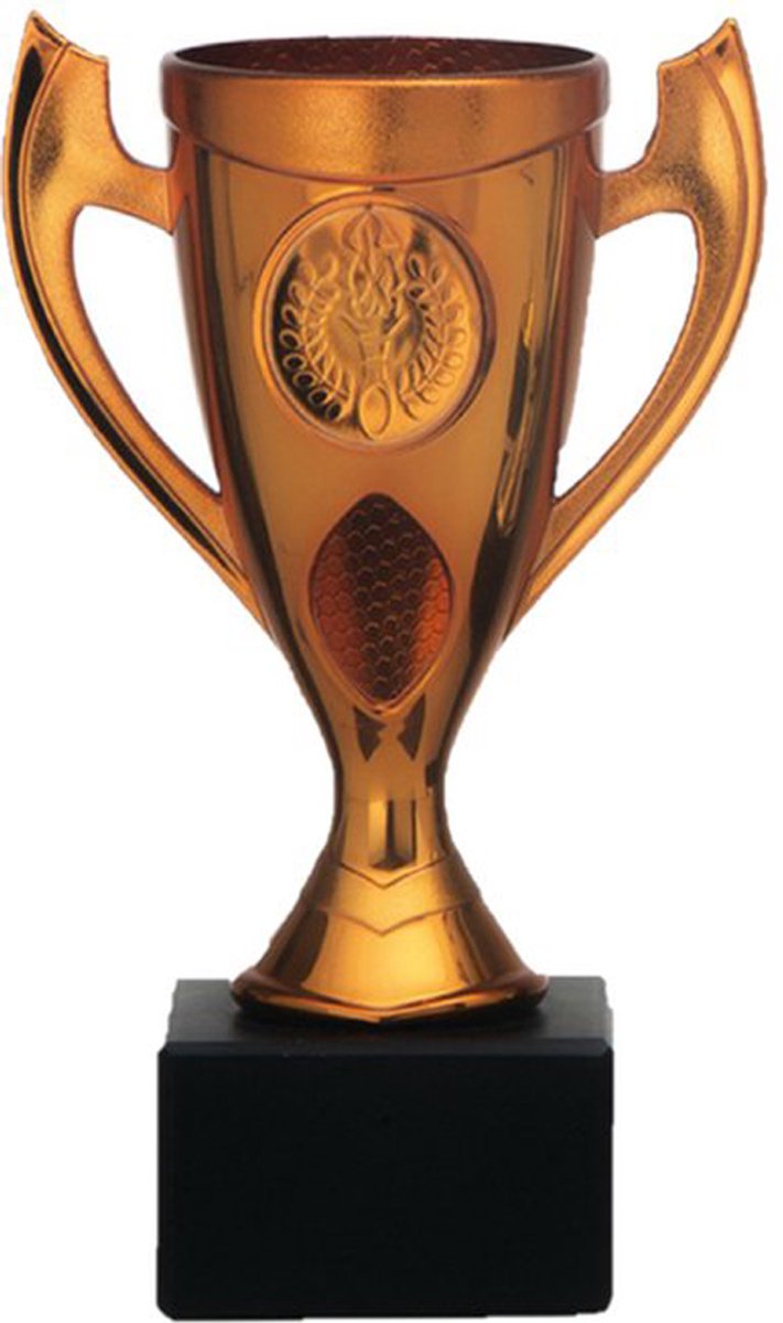 Sporttiek - Trofee-beker - brons - kunststof - 18 x 9 cm - sportprijs-