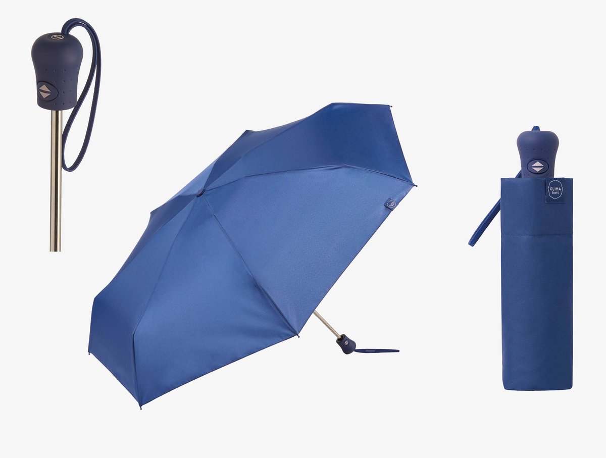 Clima Bisetti Luxe Mini Opvouwbare Paraplu & Parasol – Blauw