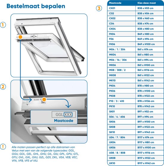 Skylight Roller Store Trend Blackout pour Velux: M04 / 1/304
