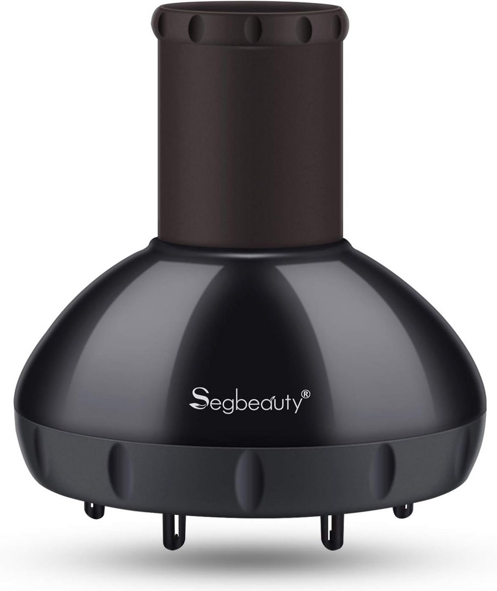 Haardiffuser Krullend Haar - Golvend Haar Accessoire - Pluisvrij Föhnen - Instelbare Luchtstroom - 1.5-1.9 Inch Mondstuk - Zwart
