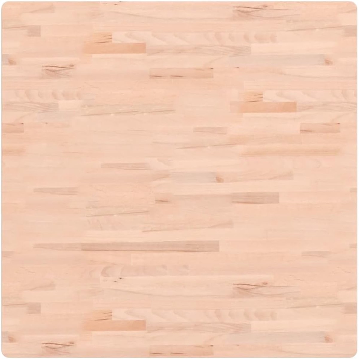 Tafelblad Vierkant - Vervangend Blad - Eettafel Opknappen - Massief Beukenhout - 90x90x25 cm - Natuurlijk Hout