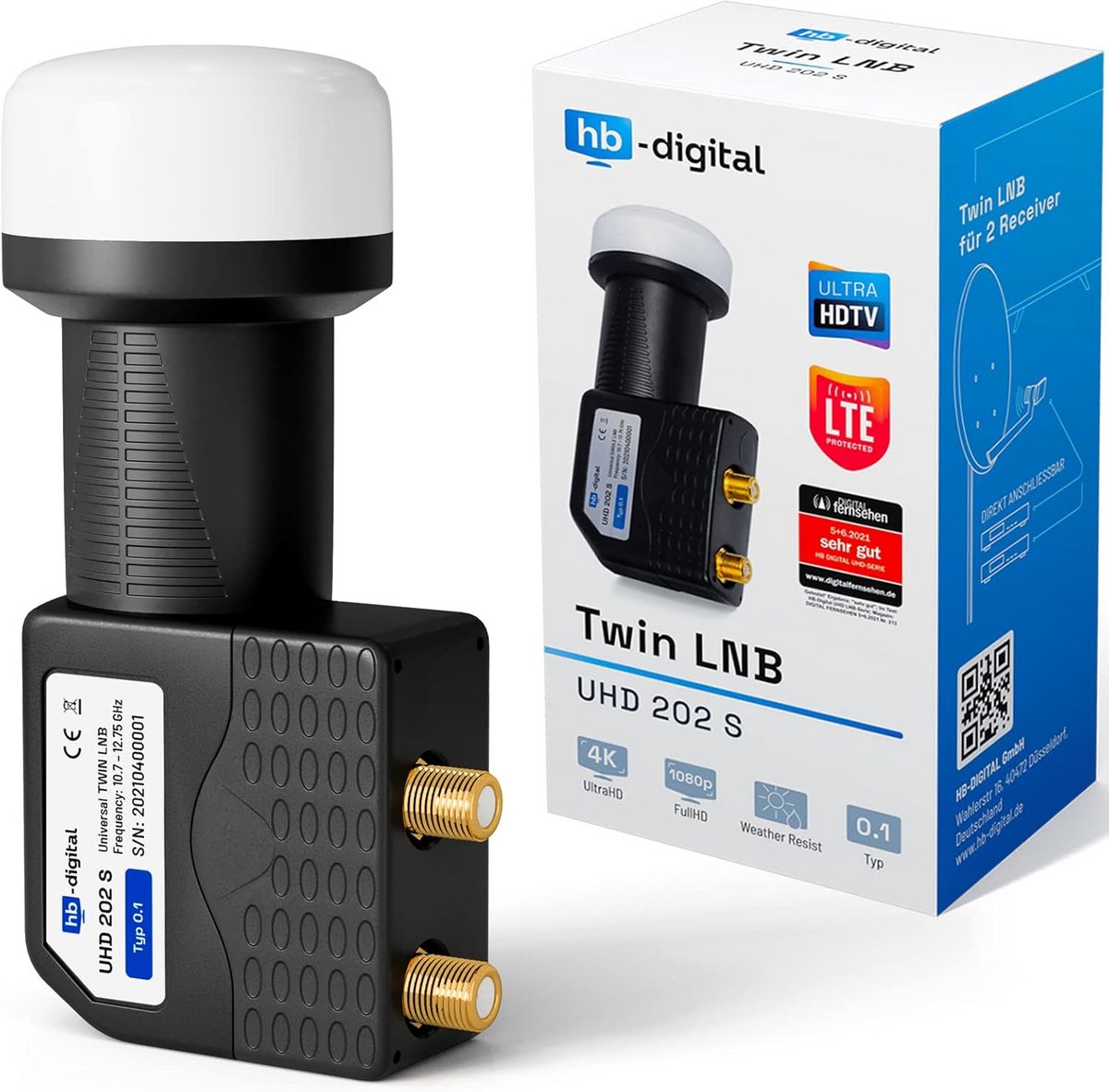 Twin LNB - Satelliet Ontvanger - TV Kijken - LTE Bescherming - 2 Deelnemers - Zwart