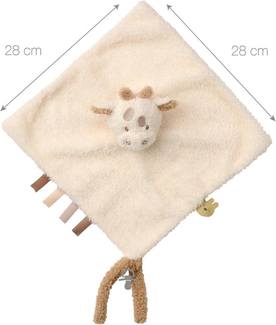 Knuffeldoek Giraf - Zachte knuffel - Baby comfort - Machinewasbaar - 39 cm - Ecru — afbeelding 3