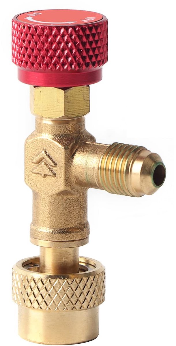 Dailygoods - Regelventiel Adapter R410a - Flexibele Airconditioning Messing - Veiligheidsventiel 1/4 Naar 5/16 - Duurzaam en Betrouwbaar - Voor Koelmi...