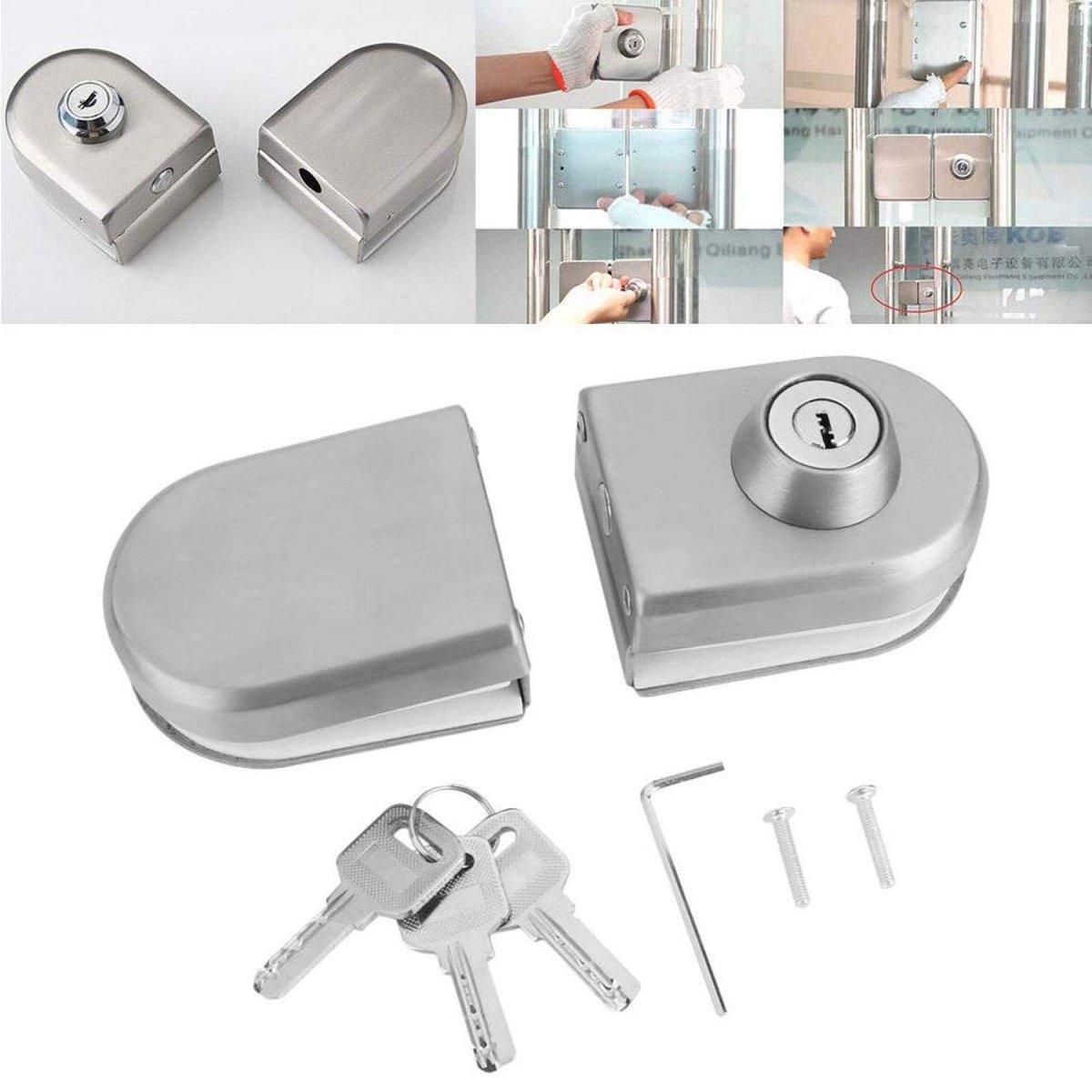 Dailygoods- Deurslot Robuust - Cilinderslot - Deurslot Buitendeur - Deurslot met Sleutel - Deurslot Binnendeur - Roestvrijstalen Behuizing - Glazen Deurslot