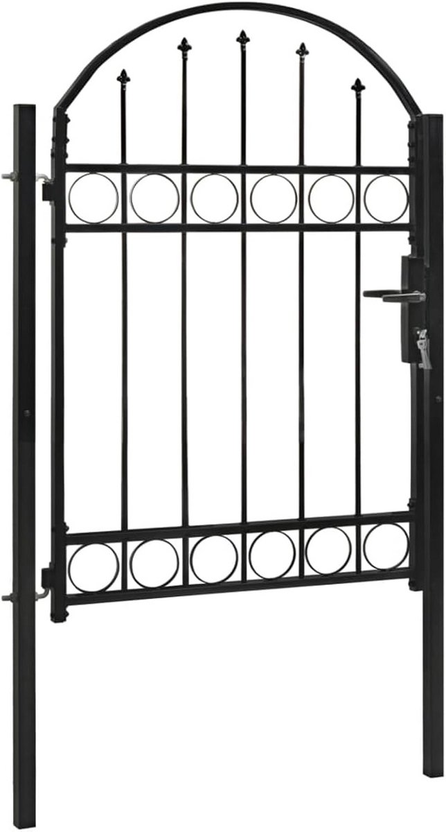 Tuinpoort - Hekwerk Deur - Toegang Afscheiden - Poedercoating Staal - 100x125 cm - Zwart