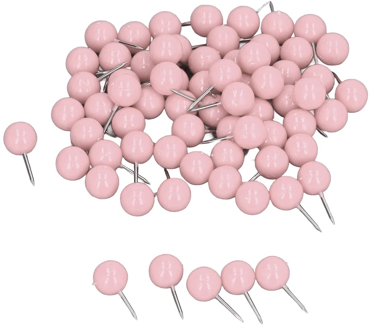 Dailygoods- Duwpennen 100 stuks - Decoratieve Tacks - Stalen/Plastic - Transparante Opslagcase - Voor Kurkborden - Ideaal voor Markeren - Prikpennen