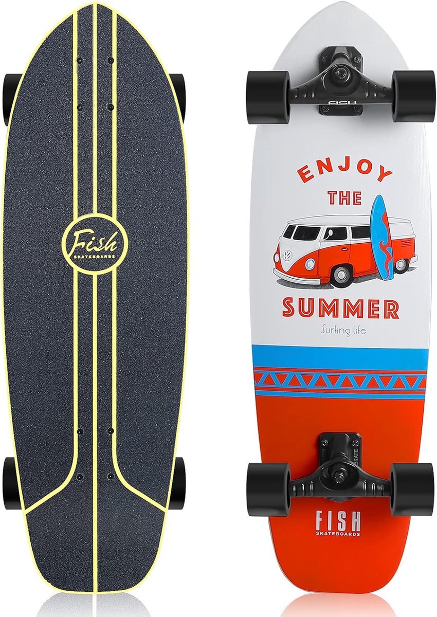 Cruiser Skateboard Compleet Board Straat Gebruik 7-laags Esdoorn Dek 86 cm Automobiel