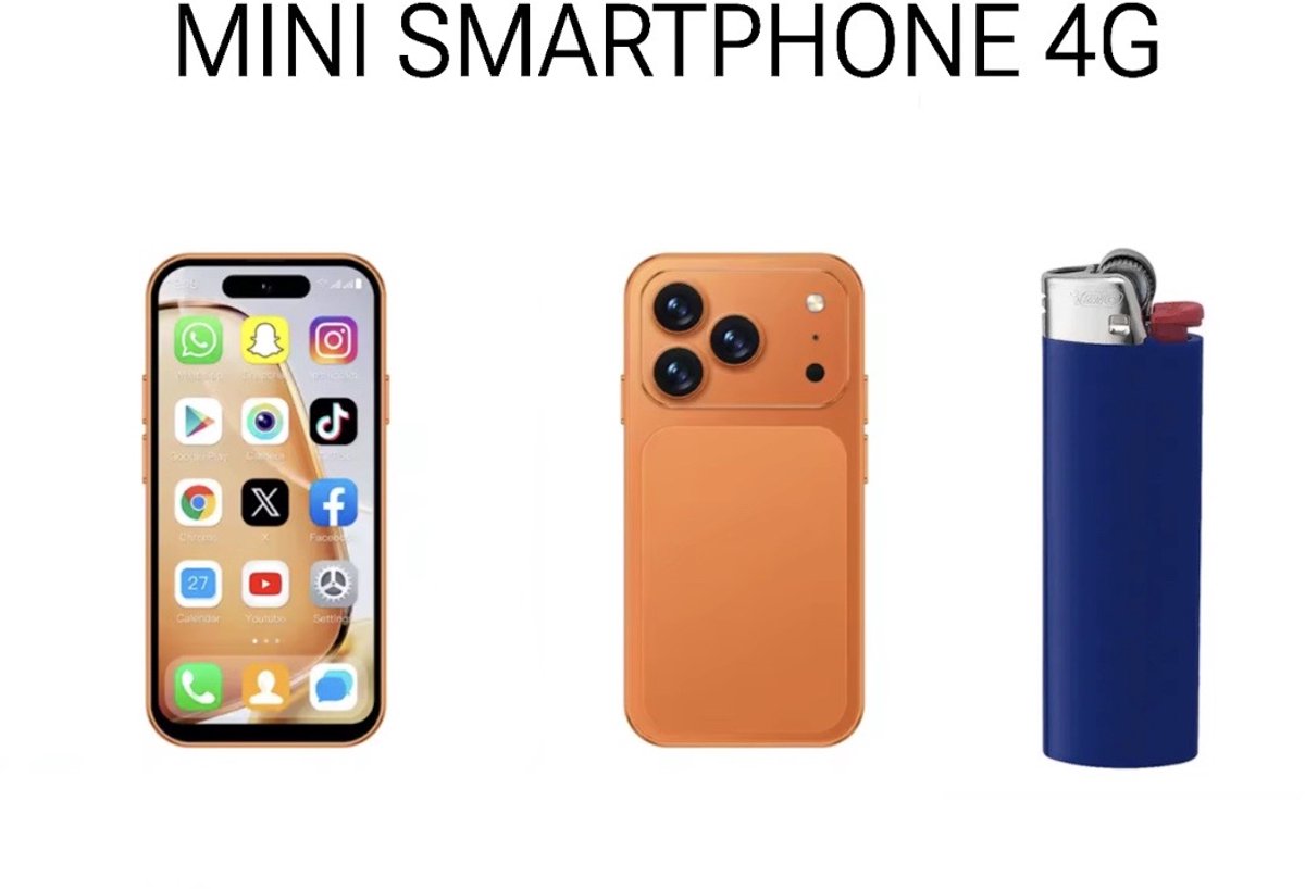 Medj - Mini smartphone- mobiele telefoon- superkleine -klein -4G -Snelste -mini- gsm -android 12