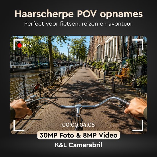 K&L Camera Bril met Foto Camera - 4K HD – 3820MAH – Mini Spy Camera - Smart Bril - NL-app - Oplaadhoes — afbeelding 3