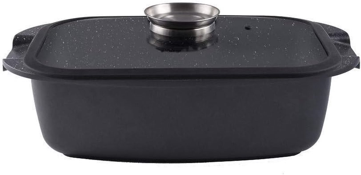 Braadpan met deksel - Kookpan Stoofpan - Langzaam Garen - Keramische antiaanbaklaag - 32 cm 56 liter - Grijs
