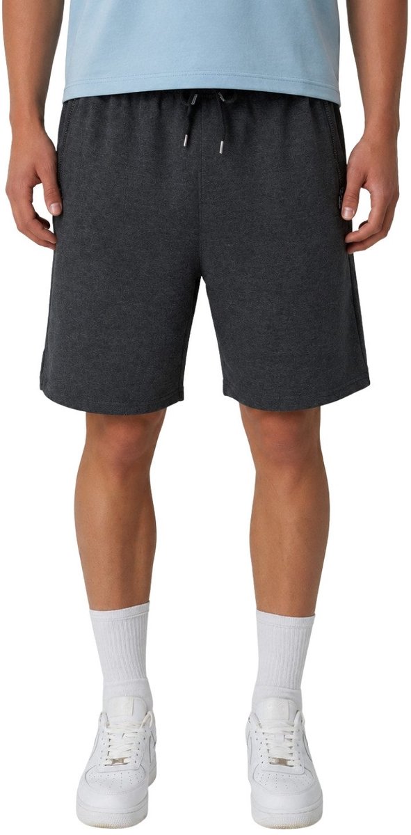 Smith & Solo korte broek heren - comfortabele shorts heren - katoen sweat short - antraciet