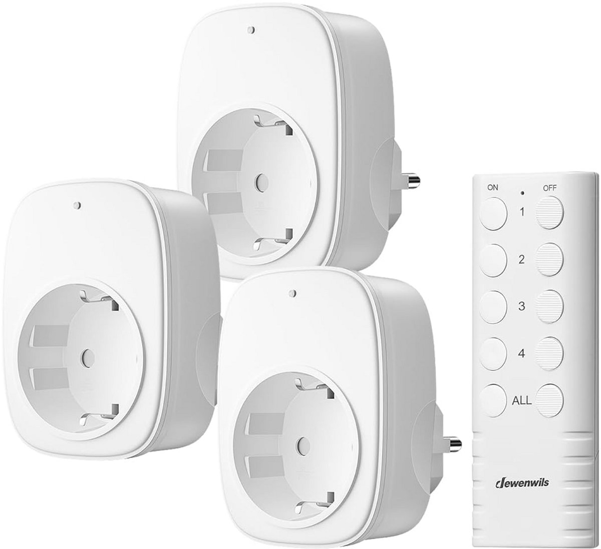 Stopcontact met Afstandsbediening - Draadloze Stekker - Apparaten Bedienien - Zelflerende Functie - 16A 3680W - Wit