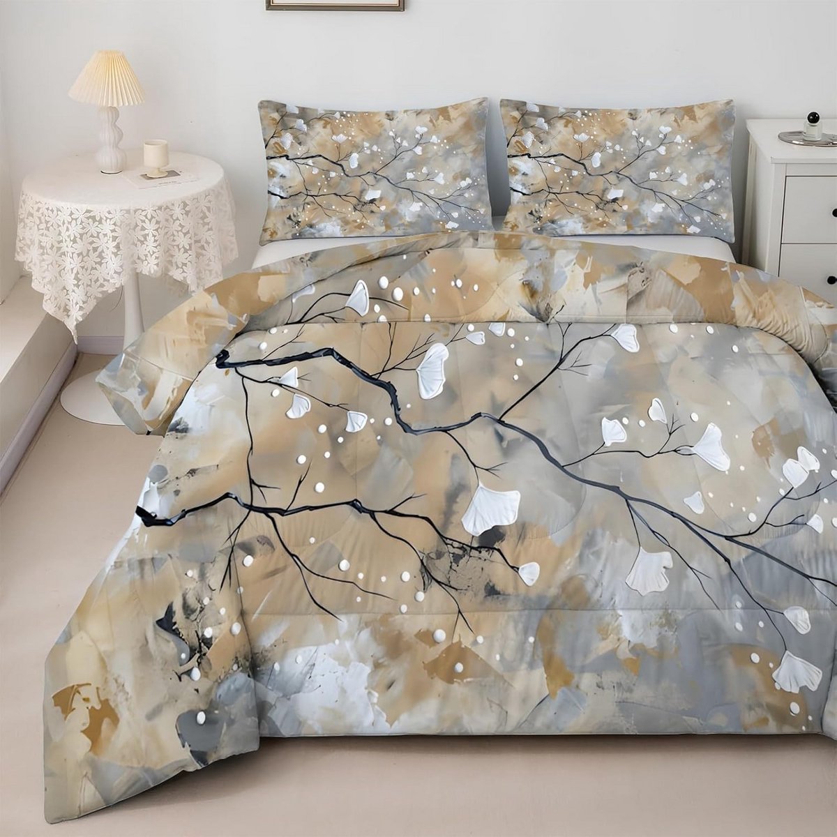Dekbed - Dekbed set - Slaapcomfort Verbeteren - Omkeerbaar Bloemenpatroon - 140x200 cm - B