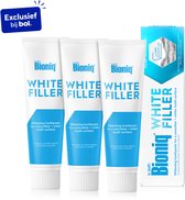 Bioniq White Filler tandpasta – Zachte whitening met 20% kunstmatig wit tandglazuur, hydroxyapatiet – beschermt & versterkt – fluoridevrij – 3x 100 ml - Voordeelverpakking