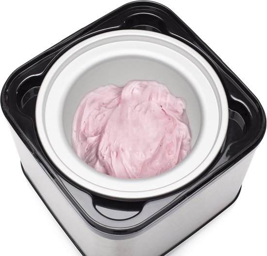 Roomijsmachine 1,5 Liter - Voor Roomijs, Frozen Yoghurt & Sorbet - Digitaal Display - Koelelement - Zilver - Ijs — afbeelding 3