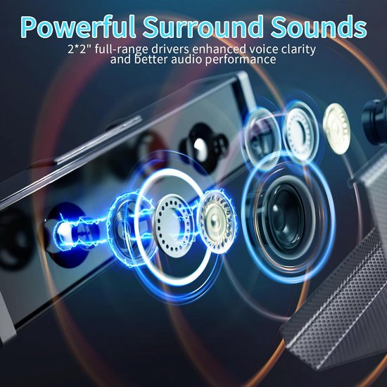 TV Luidspreker - Soundbar Subwoofer - Thuisbioscoop Ervaren - Bluetooth 5.0 Connectiviteit - 30 Watt Vermogen - Zwart — afbeelding 4