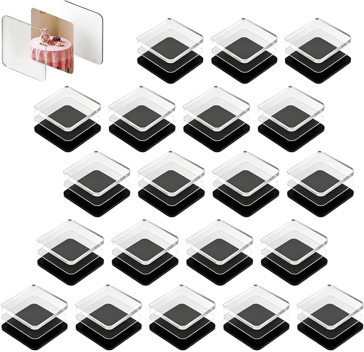 Magneet Kit - Acryl Vellen - Huis Decoreren - Zelfklevende Backing - 20 Stuks - Transparant