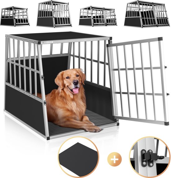 Cadoca aluminium transportbox L met hond