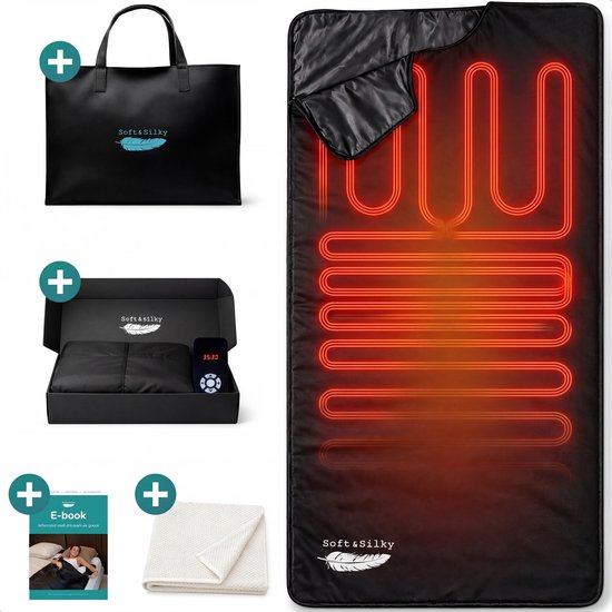 Soft & Silky Infrarood deken - Leer - Sauna deken - Paneel - Warmte - Elektrische - Fibromyalgie - Verwarming - Infraroodlamp - Infraroodtherapie
